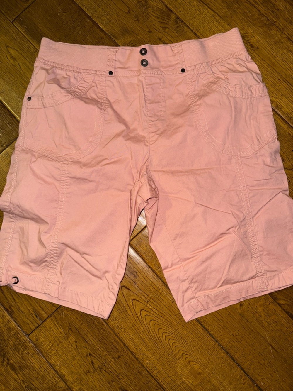 Dash Light Pink Casual Stretch Bermuda Shorts